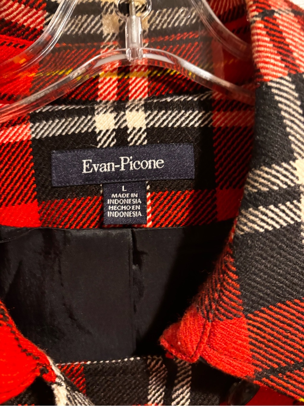 Evan Picone Red and Black Plaid Belted Trench - Picture 6 of 12